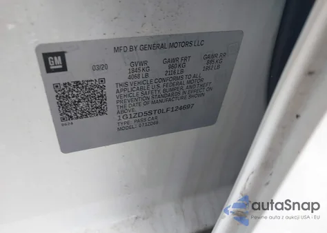 2020 Chevrolet Malibu Fwd Lt from USA, damaged, VIN 1G1ZD5ST0LF124697